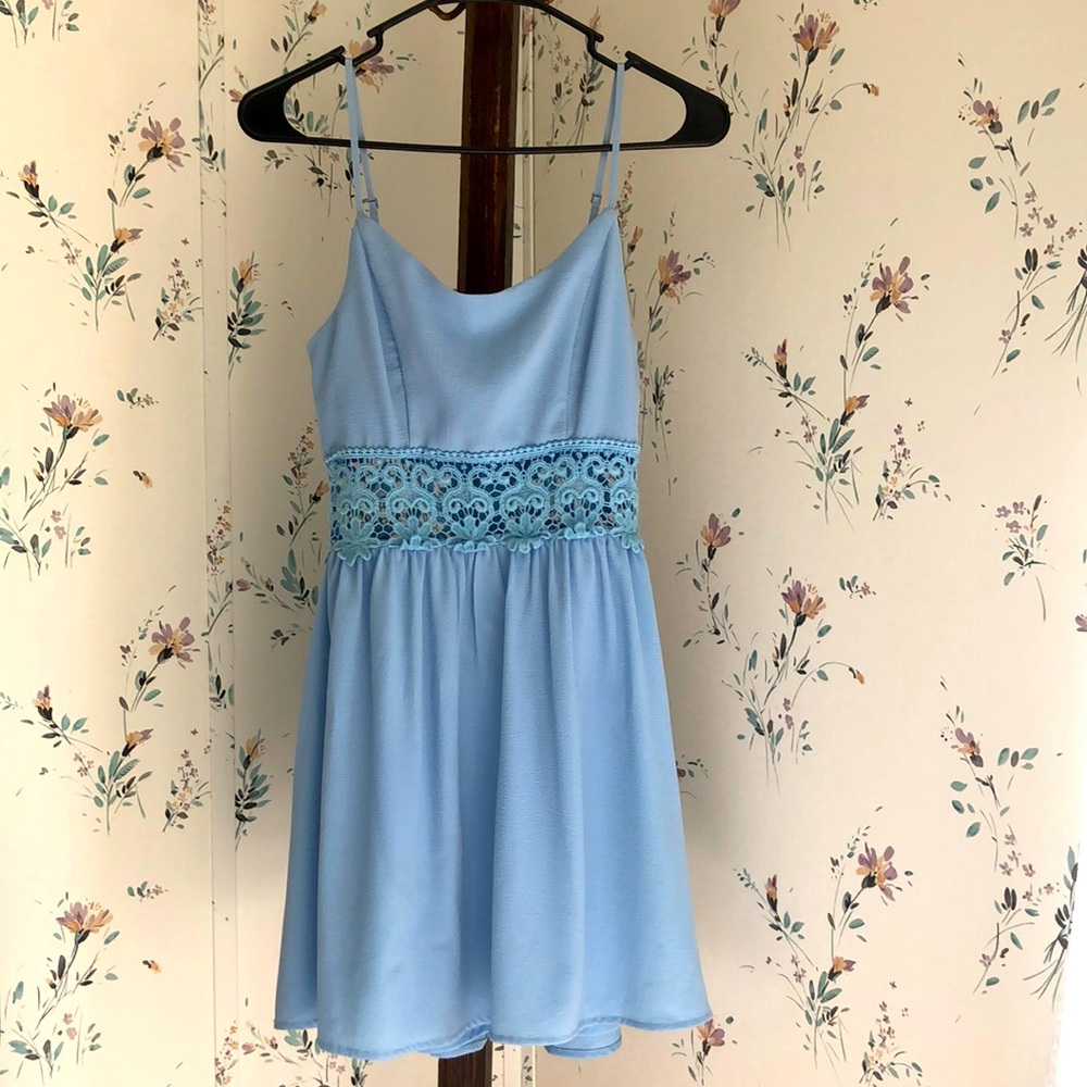 Blue Floral Design Dress
